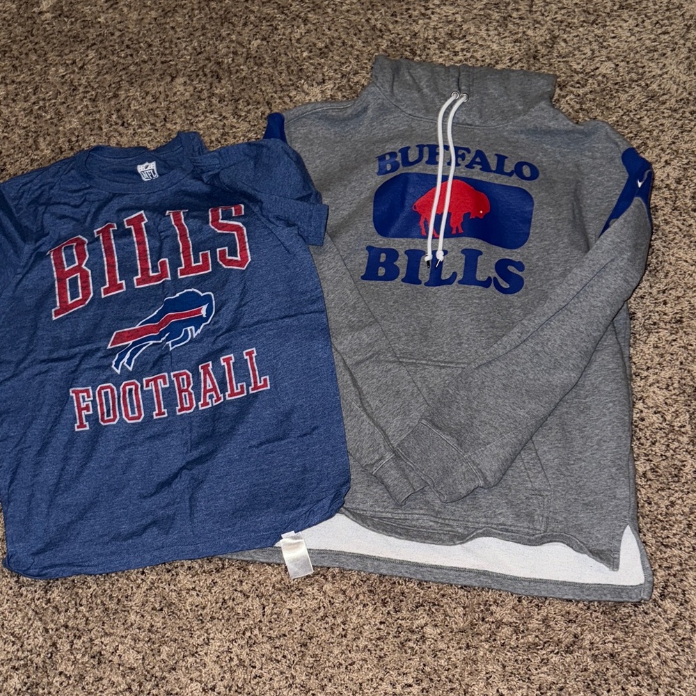Buffalo Bills Blue and Gray Shirt & Hoodie Set